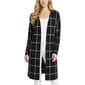 Petite NY Collection Long Sleeve Checkered Long Hacci Cardigan - image 1