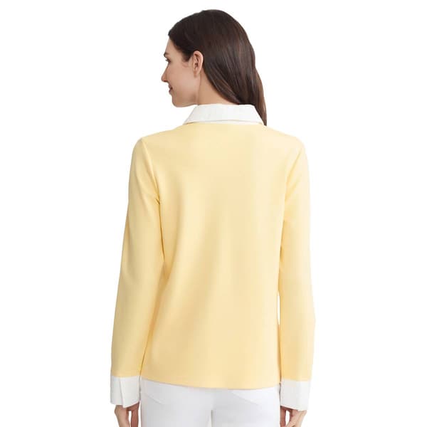 Womens Jones New York Long Sleeve Eyelet Trim Two In One Sweater