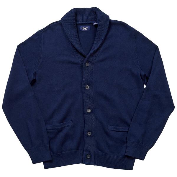 Mens Chaps Solid Cable Cardigan - image 
