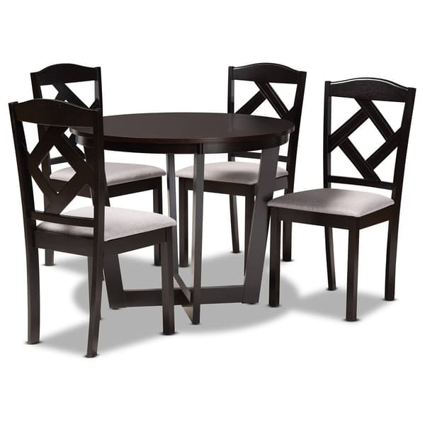 Baxton Studio Morigan Modern Dark Brown Wood 5pc. Dining Set