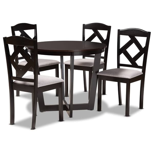 Baxton Studio Morigan Modern Dark Brown Wood 5pc. Dining Set - image 