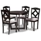 Baxton Studio Morigan Modern Dark Brown Wood 5pc. Dining Set - image 1