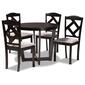 Baxton Studio Morigan Modern Dark Brown Wood 5pc. Dining Set - image 1