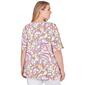 Plus Size Ruby Rd. Tropical Twist Elbow Sleeve Knit Paisley Tee - image 2