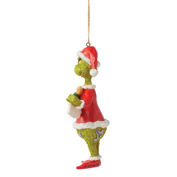 Jim Shore Grinch Holding Banner Christmas Ornament