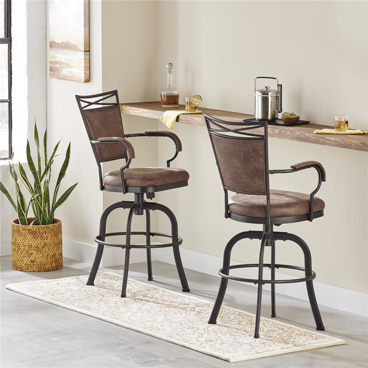 HH2 Home Bridgetown Tilt Metal Counter Height Swivel Stool