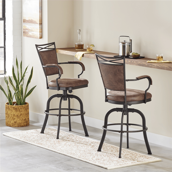HH2 Home Bridgetown Tilt Metal Counter Height Swivel Stool