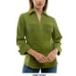 Womens Zac &amp; Rachel 3/4 Sleeve Rib Inserts Casual Button Down - image 6