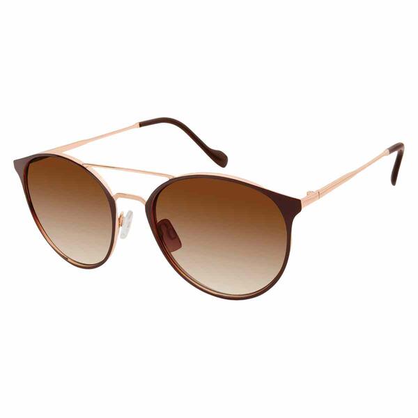 Womens Jessica Simpson Oval Slim Brow Bar Metal Sunglasses - image 