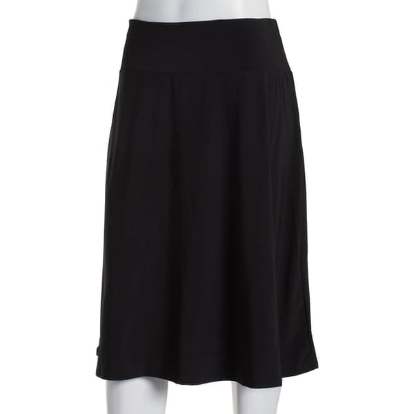 Petite NY Collection Knee Length Solid ITY Skirt