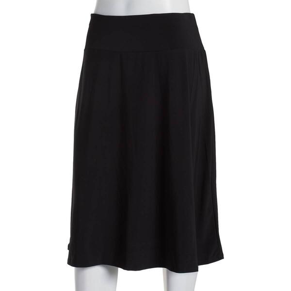 Womens NY Collection Knee Length Solid ITY A-Line Skirt - image 