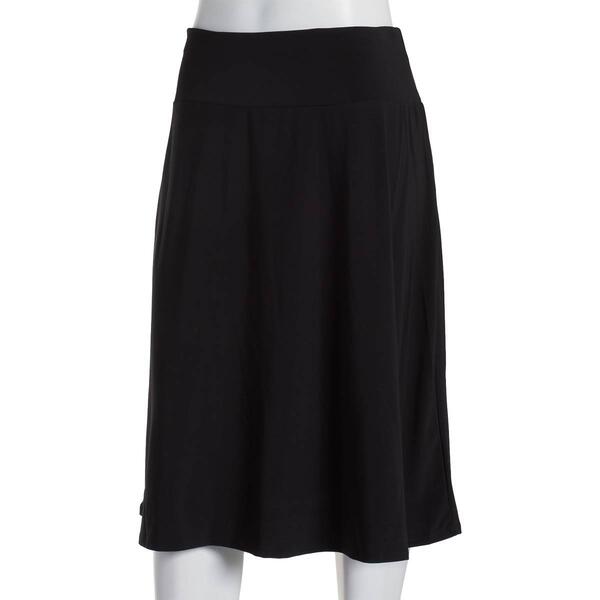 Petite NY Collection Knee Length Solid ITY Skirt - image 