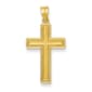 Unisex Gold Classics(tm) 14kt. Gold Large Satin Cross Pendant - image 1