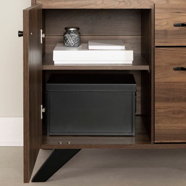 South Shore Flam Natural Walnut Multi-Function Secretary Desk