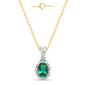 Gemstone Classics&#40;tm&#41; Created Emerald Lab Grown Diamond Pendant - image 1