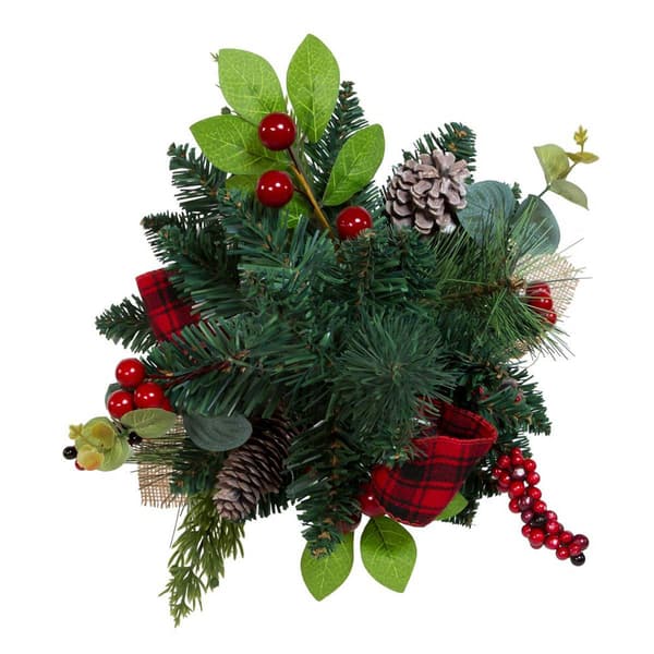 Kurt Adler 18in. Berries &amp; Pinecone Ribbon Tree