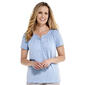 Womens Hasting & Smith Short Sleeve Solid Peasant Top - image 1