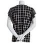 Womens Calvin Klein Checkered Short Flutter Sleeve Knit Blouse - image 2