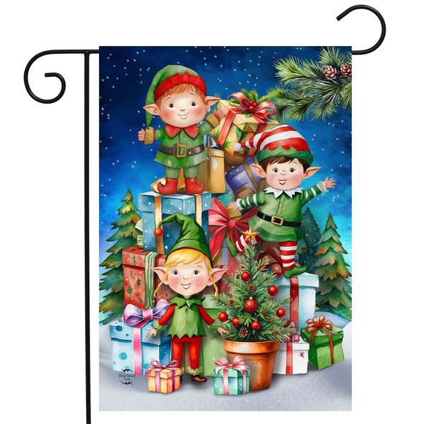 Briarwood Lane Santa''s Elves Garden Flag