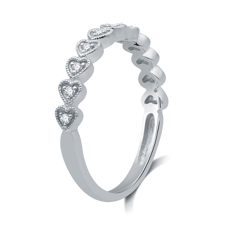 Endless Affection™ 1/10ctw. Diamond Sterling Silver Heart Band
