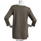 Womens Cable & Gauge 3/4 Sleeve Zip Shoulder Pullover Sweater - image 2