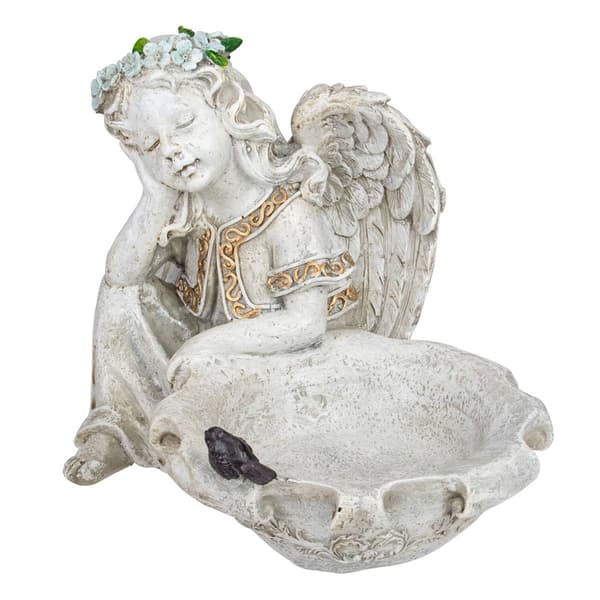 Northlight Seasonal 12.25in. Angel Bird Feeder Garden Statue