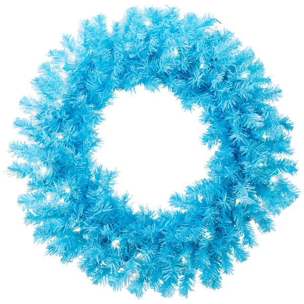 Northlight 24in. Pre-Lit Sky Blue Pine Christmas Wreath
