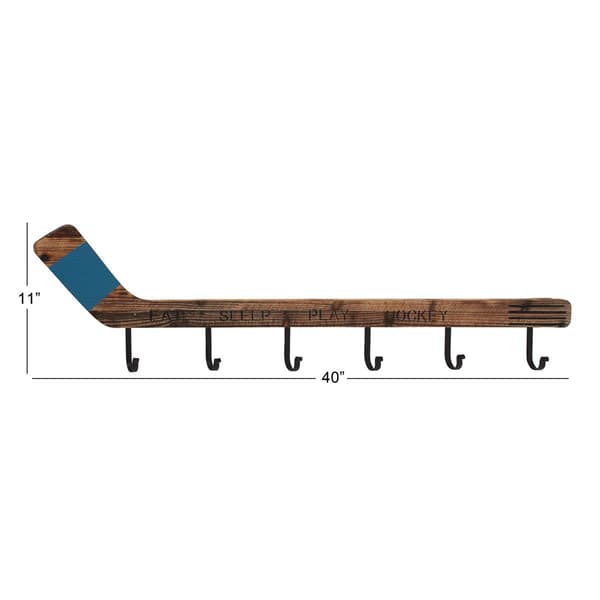 9th & Pike&#174; Wood Hockey Stick Wall Hook Rack