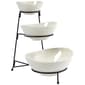 Famous Brand 3 Tier Ceramic Bowl Set w/ Wire Stand - image 1