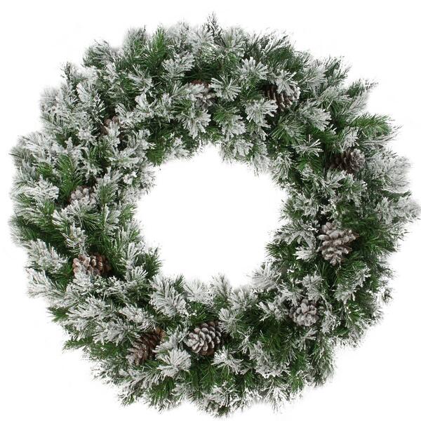 Northlight Seasonal 36in. Flocked Angel Pine Christmas Wreath - image 