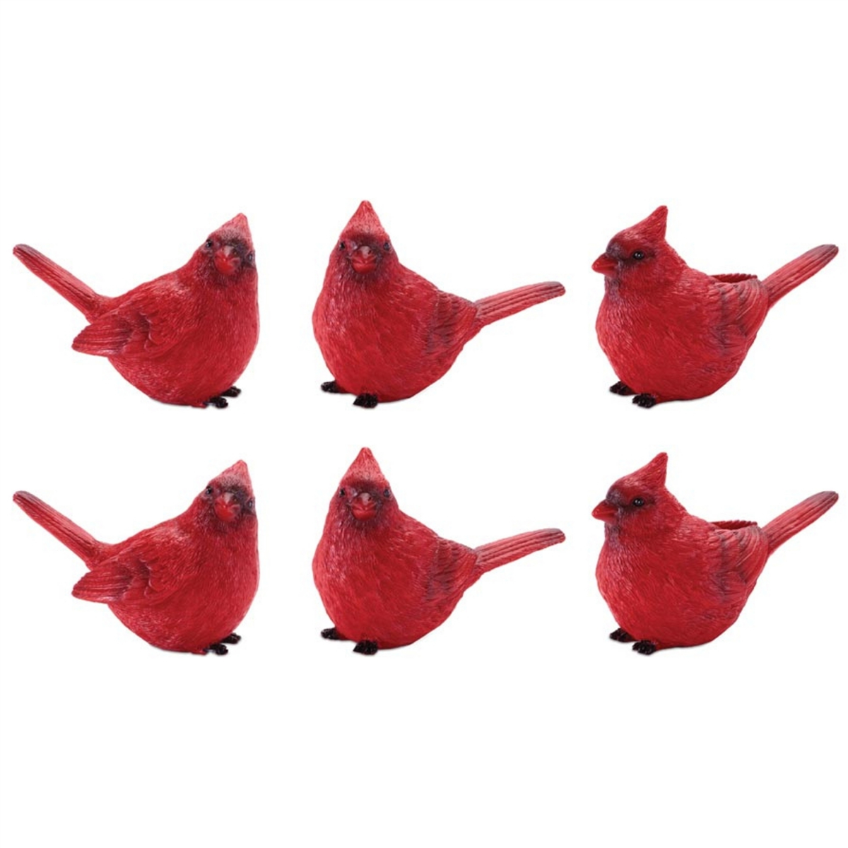 Melrose Cardinal Bird Figurine - Set of 6