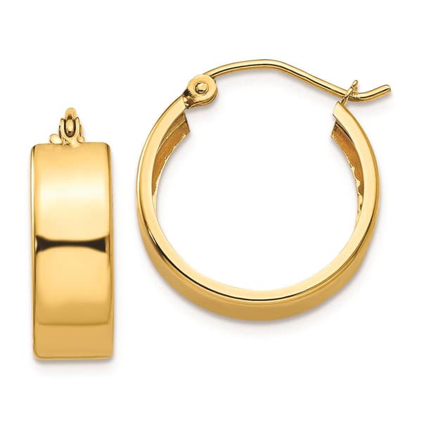 Gold Classics&#40;tm&#41; 14kt. Yellow Gold 13x5.5mm Hoop Earrings - image 