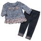 Baby Girl &#40;12-24M&#41; Little Lass 2pc. Floral Peplum Top & Leggings - image 1