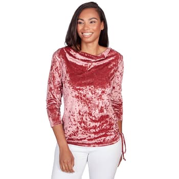 Plus Size Hearts of Palm Rose to the Occasion Velour Blouse Boscov s