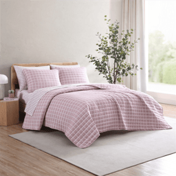 City Scene Woven Reversible Grid Microfiber Quilt Set