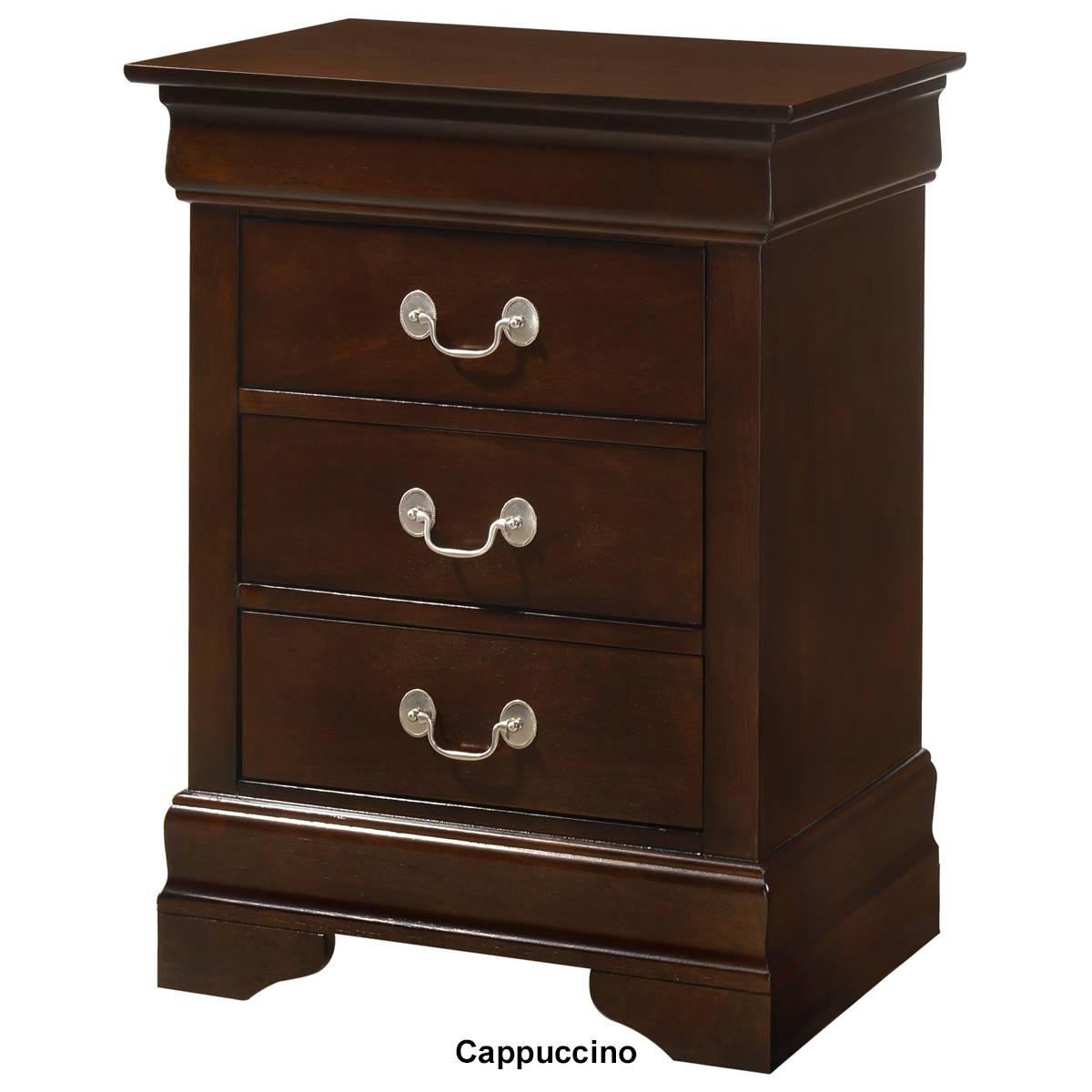 Passion Furniture Louis Philippe 3-Drawer Nightstand