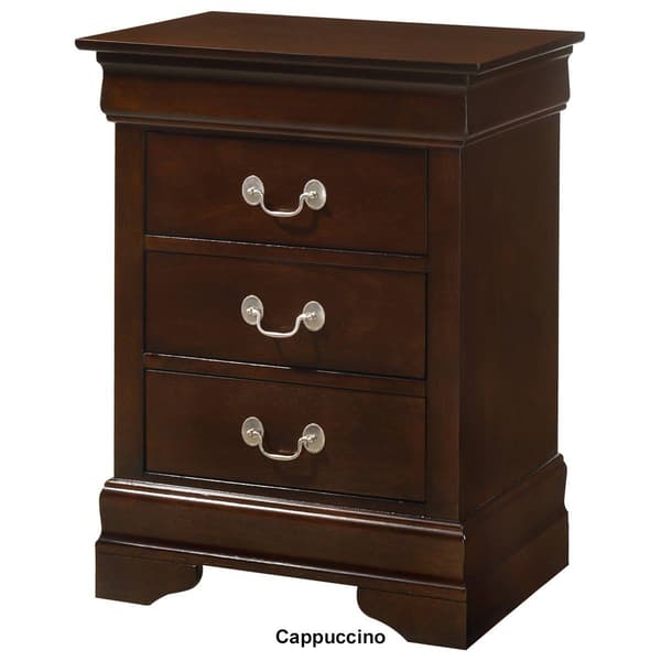 Passion Furniture Louis Philippe 3-Drawer Nightstand