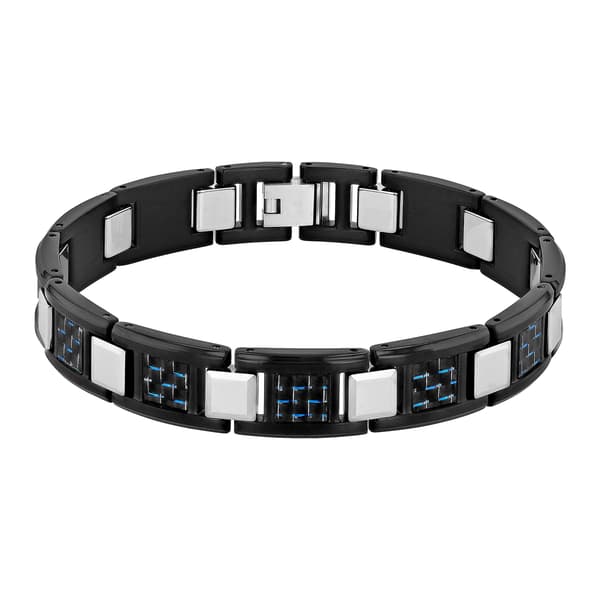 Mens Gentlemen's Classics&#8482; Blue & Black Link Bracelet