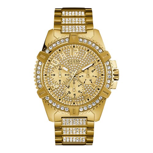 Mens GUESS Gold-Tone Multi-Function Watch - U0799G2