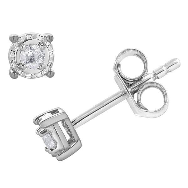Nova Star&#174; Sterling Silver 1/10ctw. Lab Diamond Stud Earrings
