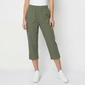 Petite Emily Daniels Pull On Solid Button Accent Capris - image 1