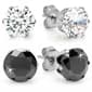 Unisex Set of 2 Simulated Diamond Stud Earrings - image 1