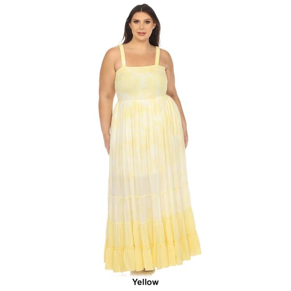 Plus Size White Mark Smocked Ruffle Maxi Dress