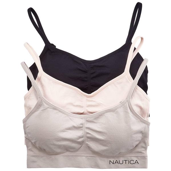 Womens Nautica 3pk. Adjustable Straps Logo Bras - NT4902-3PKAU - image 