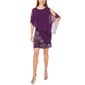 Womens MSK Solid Sheer Rose Bead Trim Shift Dress with Capelet - image 2