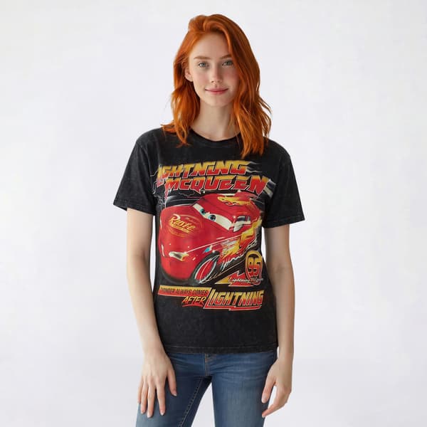 Juniors C-Life Mineral Wash Lightning McQueen Boyfriend Tee - image 