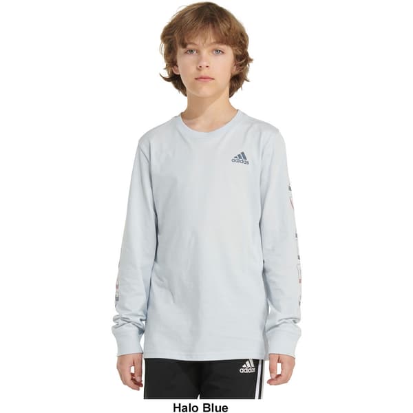 Boys &#40;8-18&#41; adidas&#174; Long Sleeve Lineage Stack Tee