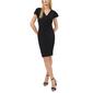 Petite MSK Short Sleeve Surplice Side Ruched ITY Dress - image 1
