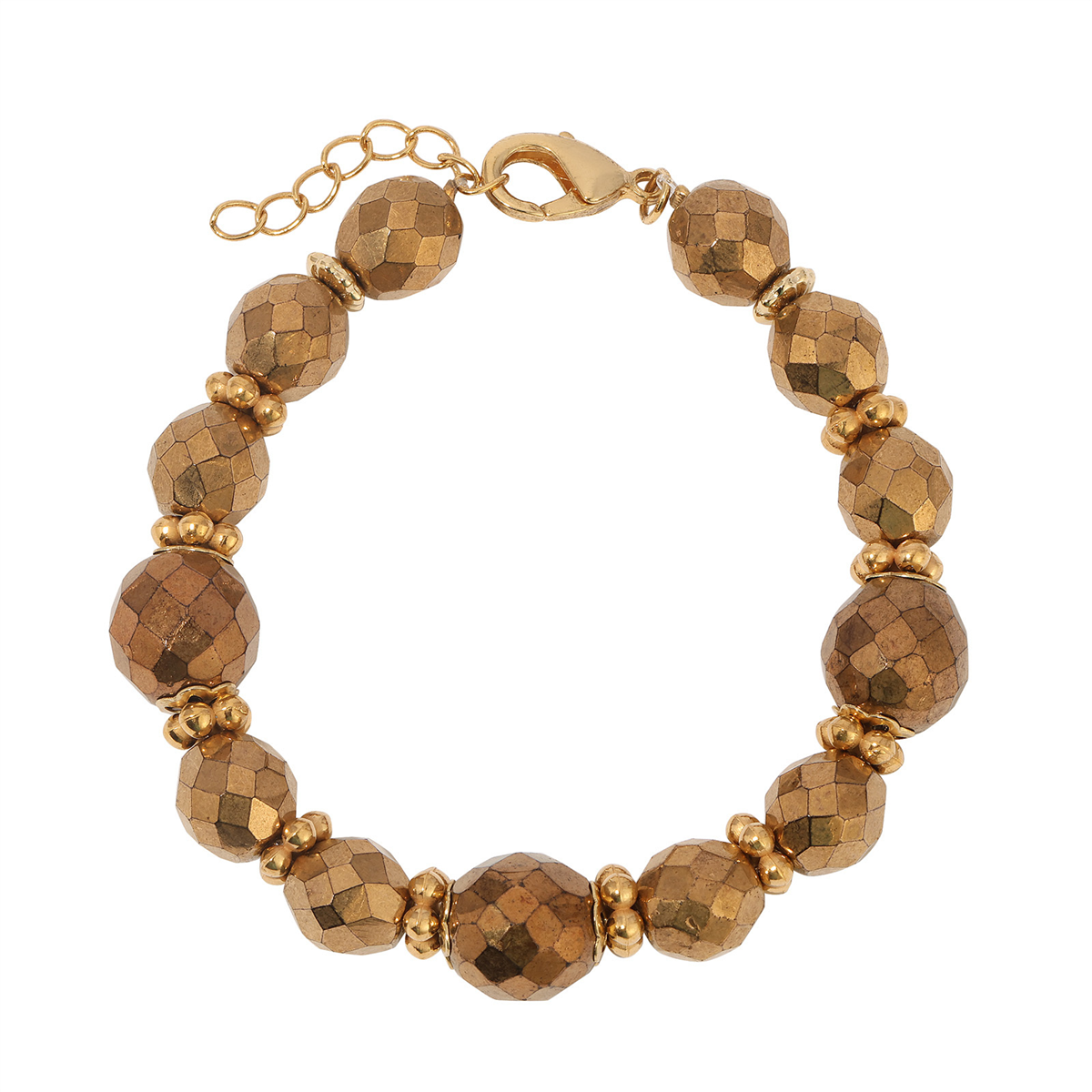 1928 Jewelry Gold Tone Round Bronze Bead Bracelet
