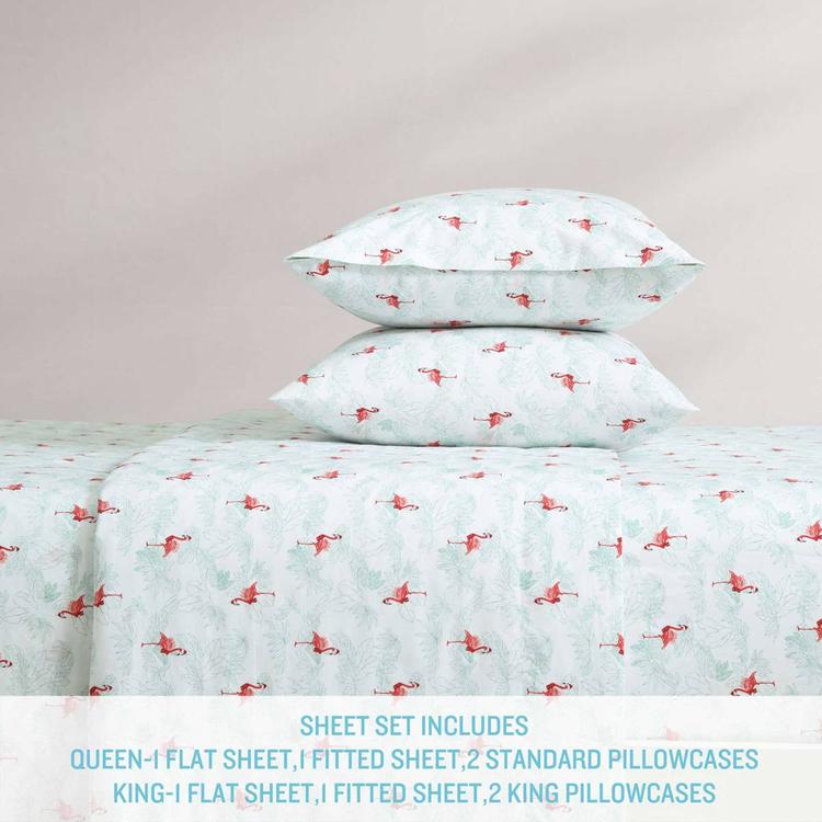 Tommy Bahama Flamingo Santa 200TC 4pc. Sheet Set